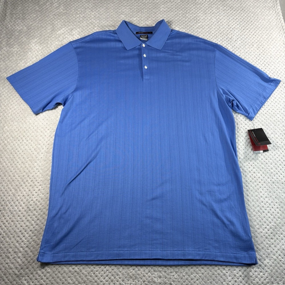 Tiger Woods Nike Golf Polo Shirt Mens XXL Blue Dri-Fit Short Sleeve 237607 NWT